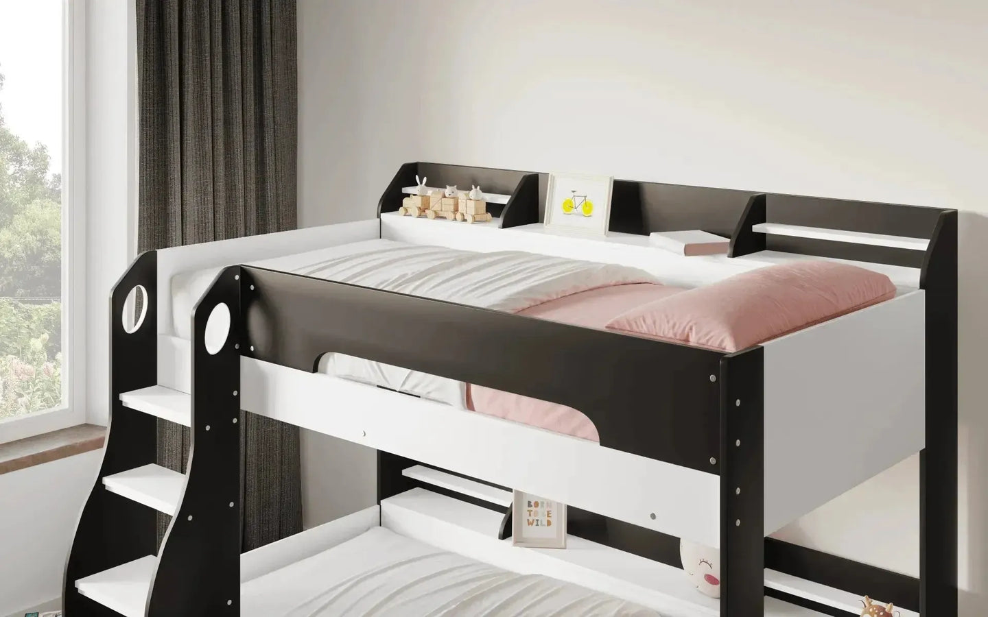 Flick Bunk Bed with Storage Drawer & Shelves